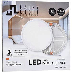 PANEL REDONDO LED 20W ANCLAJE AJUSTABLE 6000ºK