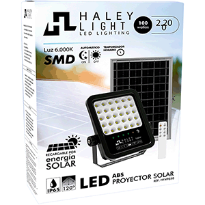 Proyector LED solar en ABS 100W 6000ºK