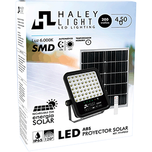 Proyector LED solar ABS 200W 6000ºK