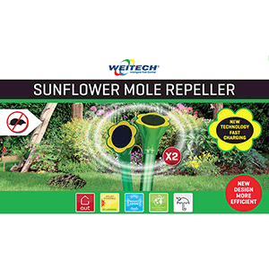 Ahuyentador solar topos/roedores excavadores modelo flor (pack doble)